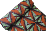 ORANGE GEOMETRIC Afrikanischer Wax Print Stoff